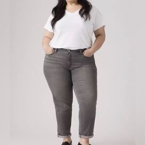 NWT Levi’s Boyfriend Jeans Womens 24W Night Is Young (Gray w/black Wash) Levis